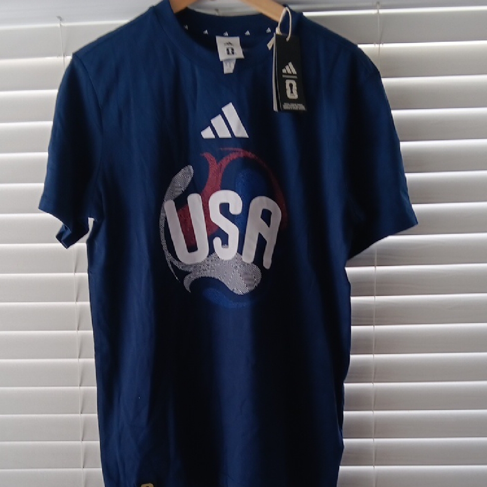 Adidas Navy USA Graphic Short Sleeve Tee - Kids